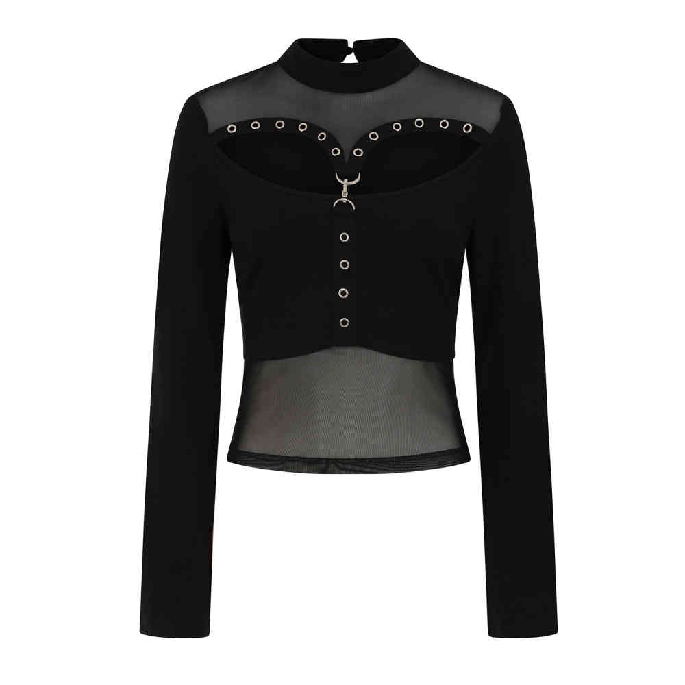 Banned - Cordelia Longsleeve top - Zwart